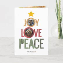 Joy Kärlek Peace Rustic Photo Julgran Helgdag