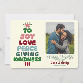 Joy Kärlek Peace Träd Photo Julkort