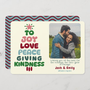 Joy Kärlek Peace Träd Photo Julkort