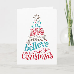 Joy Kärlek Peace Tro jul jul Kort