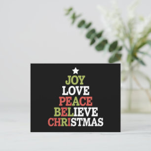 Joy Kärlek Peace Tro Julgran-familjen Helg Vykort