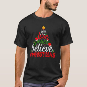 Joy Kärlek Peace Tro jultomten PJ Costume T Shirt
