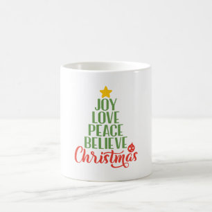 Joy Kärlek Peace Tro Mugg - inspirationerande Mugg