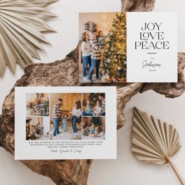 Joy Kärlek Peace Typography Landcape Jul Julkort (Skapare uppladdad)