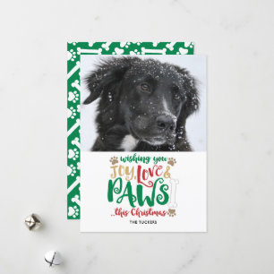 Joy Kärlek Tass Hund Glad helg Photo Julkort
