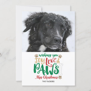 Joy Kärlek Tass Hund julfoto Julkort