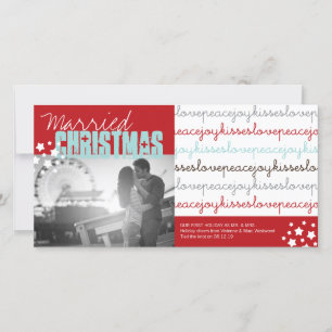 Joy Kisses Photo, gift jul i Kärlek Julkort