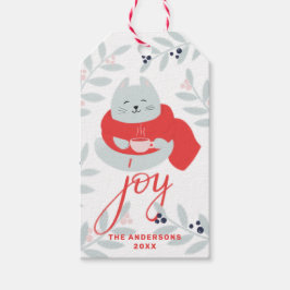 Joy. Klädkatt/vinterdjur, helgdag Presentetikett