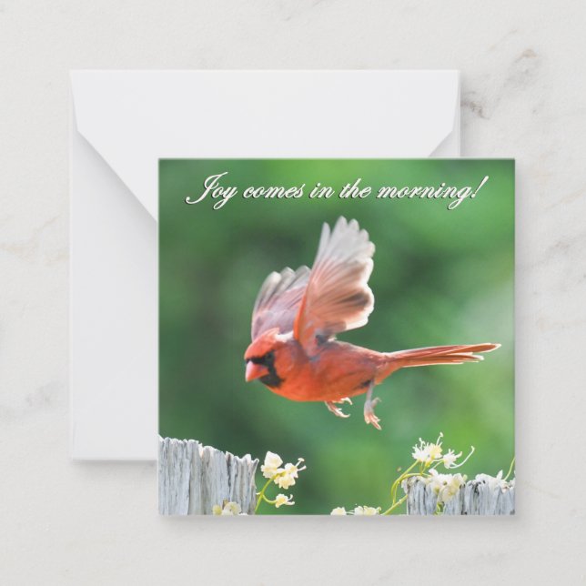 Joy kommer in i morgonens Notecard Anteckningskort (Framsida)