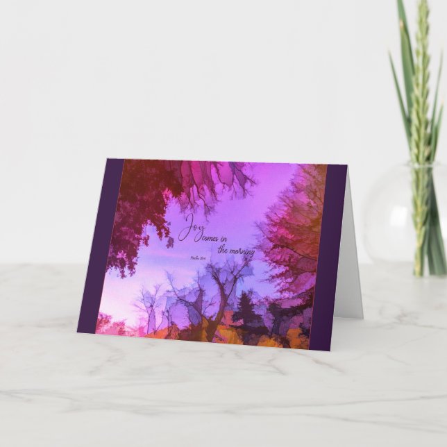 Joy kommer in på morgonen helgkort (Framsida)