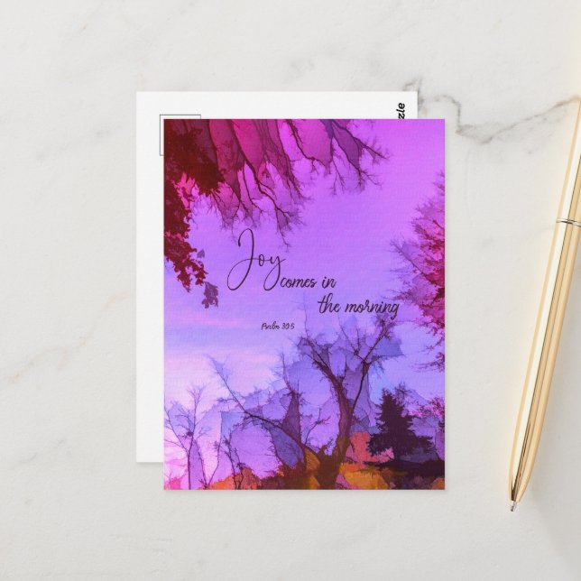 Joy kommer in på morgonen vykort (Fram/Back In Situ)