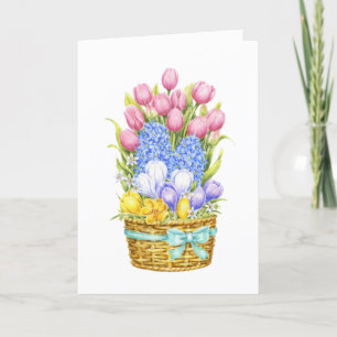 Joy-kort för Påsk färgfull Blommigt Basket Vår Kort
