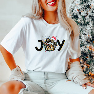 Joy Leopard Skriv ut julafton T-Shirt från Tass