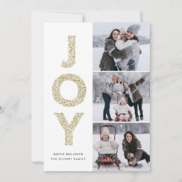 JOY Lettering Guld jul Photo Collage Julkort