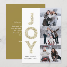 JOY Lettering Guld jul Photo Collage Julkort
