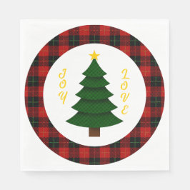 Joy-Love-Custom Plaid Christmas Tree Pappersservett