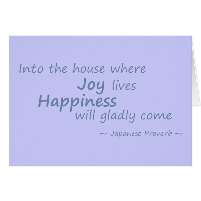 Joy, lycka lite blå hälsningskort (Framsidan Horizontal)
