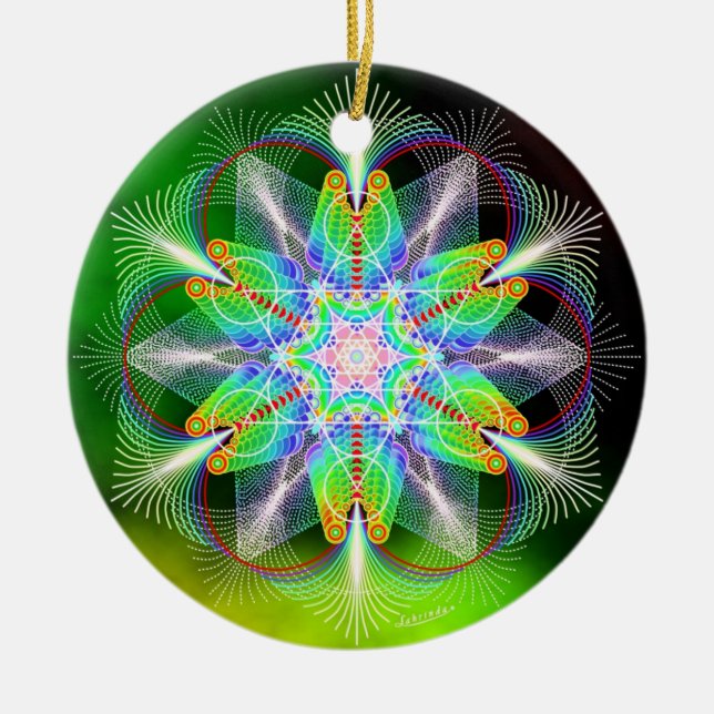 Joy/Lycklig Julgransprydnad Keramik (Framsidan)