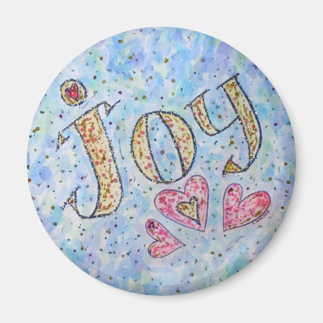 "Joy"-magnet för inspirationsgivande Ord Magnet (Framsidan)