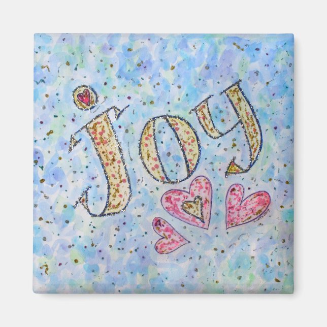 "Joy"-magnet för inspirationsgivande Ord Magnet (Framsidan)