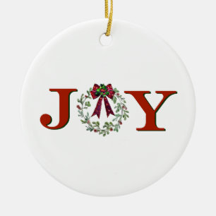 Joy med andedräkt julgransprydnad keramik