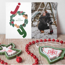 Joy med foto och illustrerad julkrans andedräkt