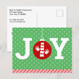 JOY med Polka dots Chiropraktik jul Helg Vykort
