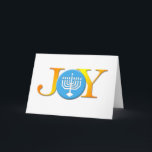 Joy Menorah Card Helgkort<br><div class="desc">Fira helgdagarna i år genom att skicka ut detta Joy Menorah-Helgdag-kort. Det är perfekt för det judiska/kristna huset. Inget annat ord uttrycker helgdagar som ord Joy och Menorah är perfektens symbol för denna tid på året.</div>