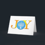 Joy Menorah Card Helgkort<br><div class="desc">Fira helgdagarna i år genom att skicka ut detta Joy Menorah-Helgdag-kort. Det är perfekt för det judiska/kristna huset. Inget annat ord uttrycker helgdagar som ord Joy och Menorah är perfektens symbol för denna tid på året.</div>