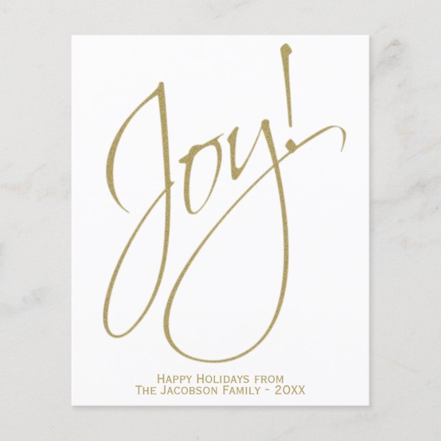 Joy! Minimalistiskt Guld & White BUDGET-Helgdag (Framsida)