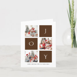 JOY Modern Brown Roligt Script Photo Collage Simag Helgkort