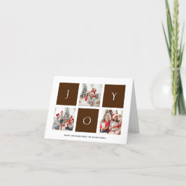 JOY Modern Brown Roligt Script Photo Collage Simag Helgkort