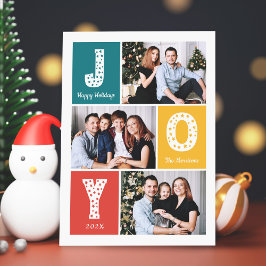 JOY Modern Glad helg 3 Photo Collage Julkort
