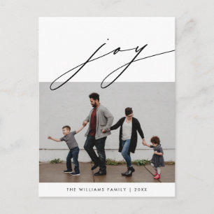 Joy, Modern God jul Family Photo Vykort