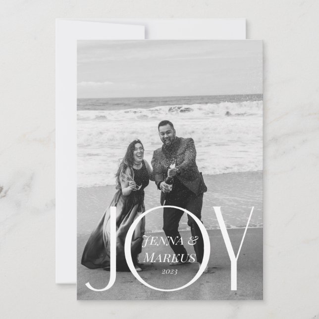 Joy Modern jul Photo Minimal Design Julkort (Framsida)