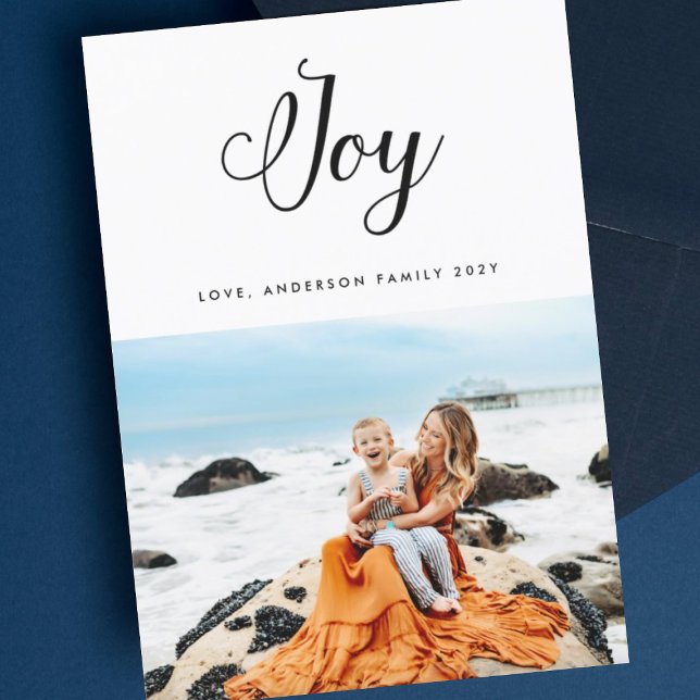 JOY modern julkort kalligrafisk bokstav (Skapare uppladdad)