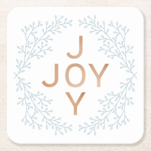Joy Modern och Elegant Vit jul Underlägg Papper Kvadrat