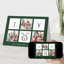 JOY Modern Roligt Script Photo Collage Whimsical Helgkort