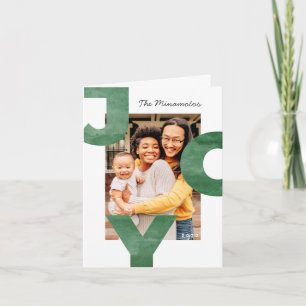 Joy Modern Simple Coola Typography Family Photo Kort