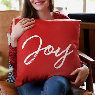 Joy modernt vitt teckensnitt kudde
