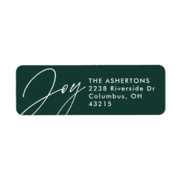 Joy mörk grönt helgdag-returadress returadress etikett