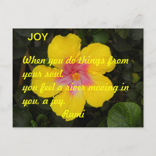JOY Motivationskort Gul Tropisk Blomma Meddelande Vykort