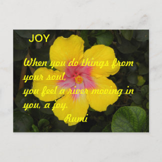 JOY Motivationskort Gul Tropisk Blomma Meddelande Vykort