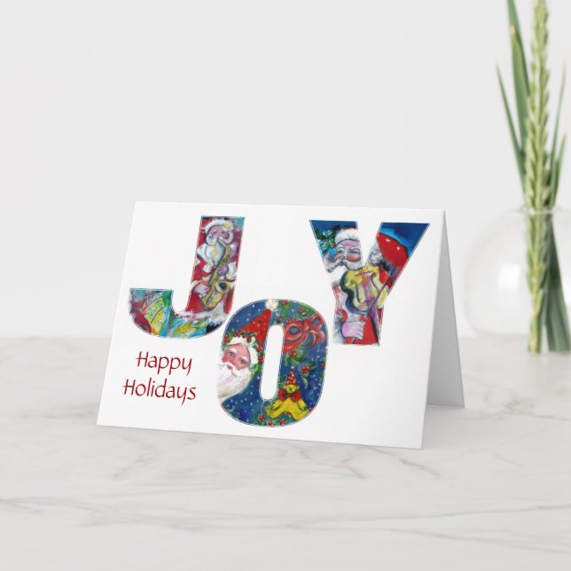 JOY MUSICAL SANTA CHRISTMAS GREETINGS HELGKORT (Framsida)