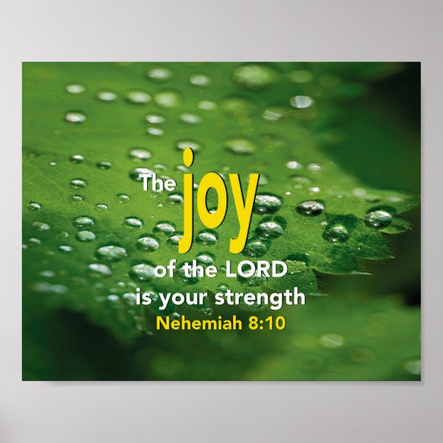 JOY Nehemiah 8:10 Inspirational Christian Poster (Framsidan)