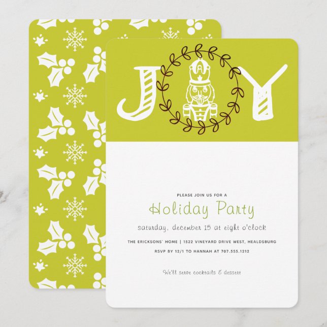 Joy Nutcracker Julfest-inbjudan Inbjudningar (Fram/baksida)