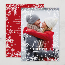Joy och Cheer. Anpassningsbar Helgdag - platta fot Julkort