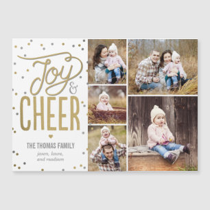 Joy och Cheer Helgdag Photo Magnetic Card