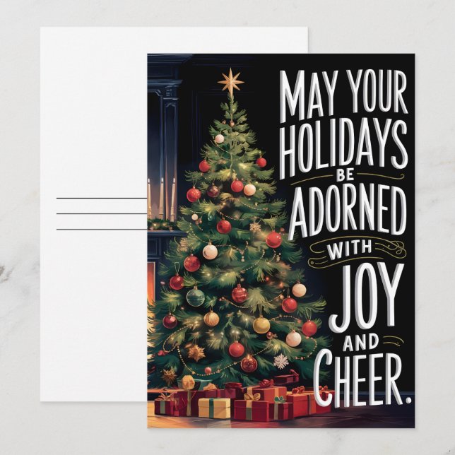 Joy och Cheer - julkort (Fram/baksida)