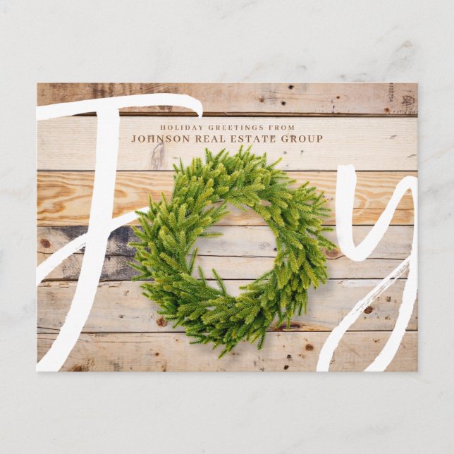 Joy och Gräs Wood | Holiday Greetings Helg Vykort (Framsida)